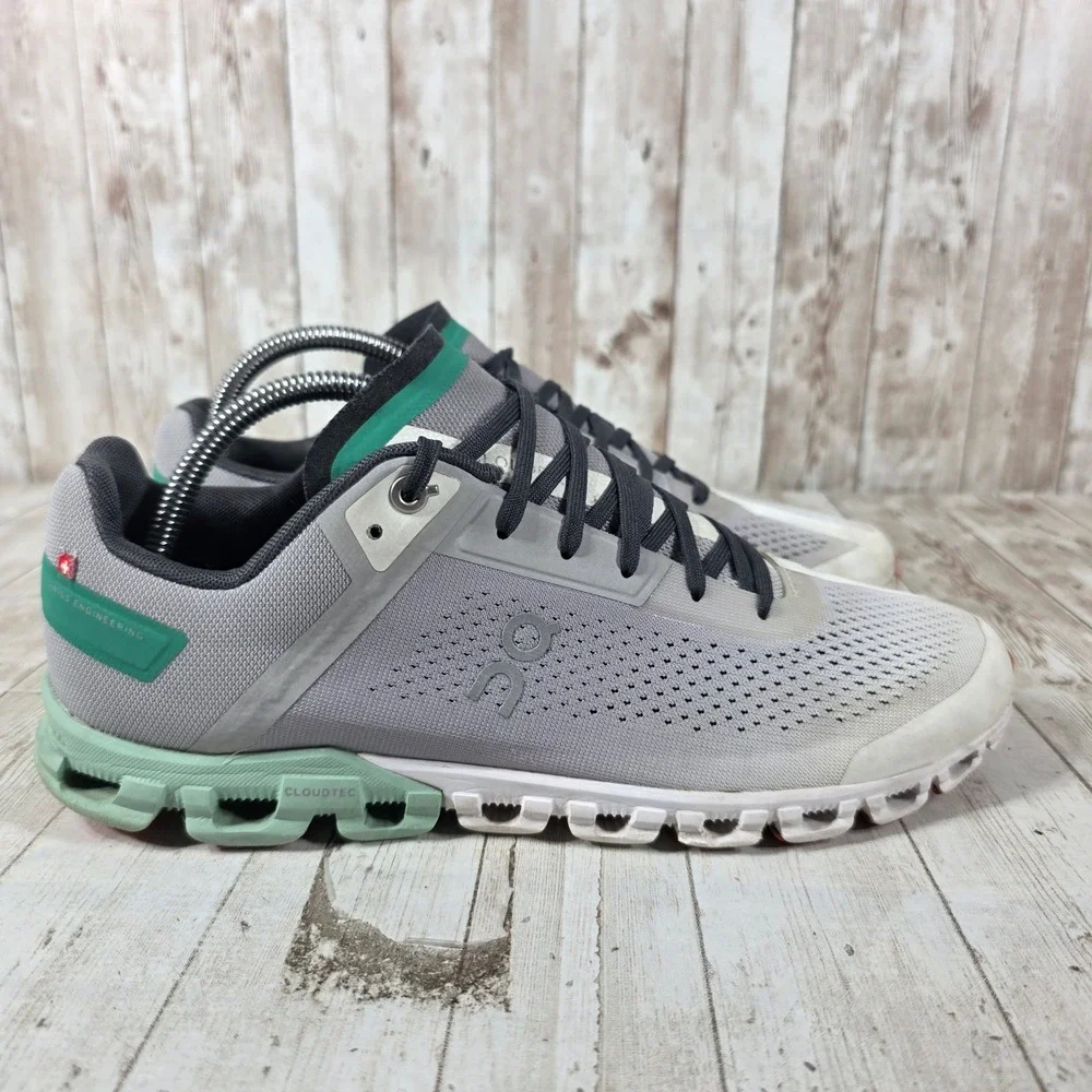 On Running Cloudflow Womens 10 Grey Mint Green Running Shoes 35.98208